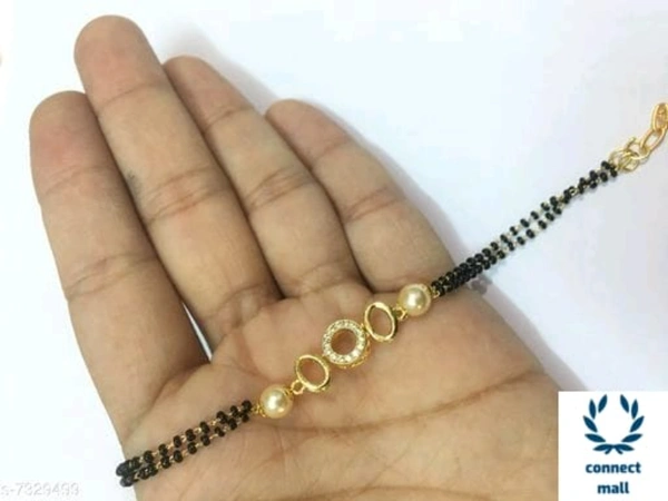Gold plated Hand Mangalsutra/Bracelet - Alloy Gold Platted, Charm Bracellet, 2 Pieces of 1 Pack